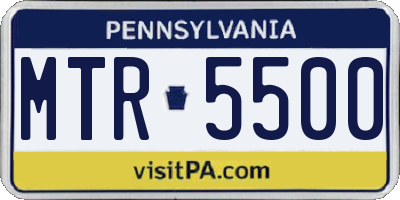 PA license plate MTR5500
