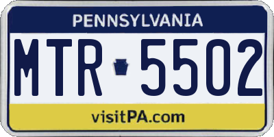 PA license plate MTR5502