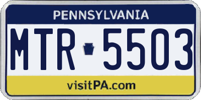 PA license plate MTR5503
