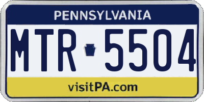 PA license plate MTR5504