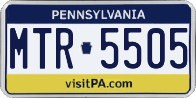 PA license plate MTR5505