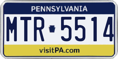 PA license plate MTR5514