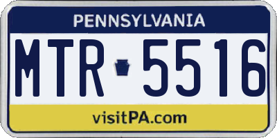 PA license plate MTR5516