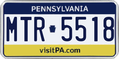 PA license plate MTR5518