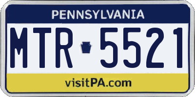 PA license plate MTR5521