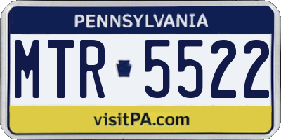 PA license plate MTR5522