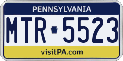 PA license plate MTR5523