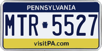 PA license plate MTR5527