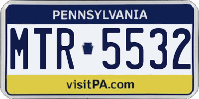 PA license plate MTR5532