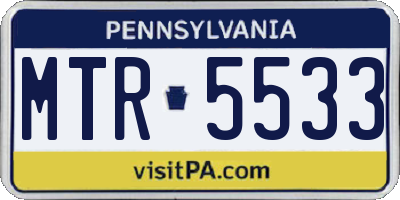 PA license plate MTR5533