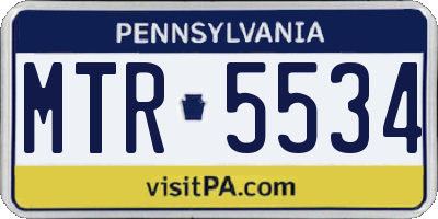 PA license plate MTR5534