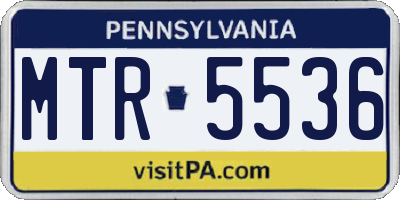 PA license plate MTR5536