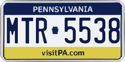PA license plate MTR5538
