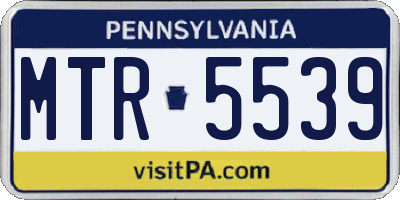 PA license plate MTR5539
