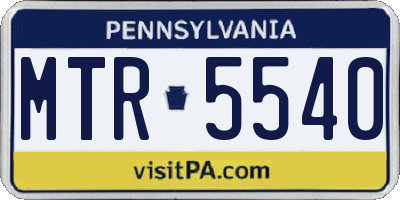 PA license plate MTR5540