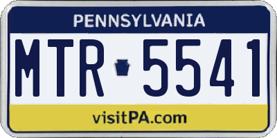 PA license plate MTR5541