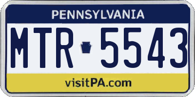PA license plate MTR5543