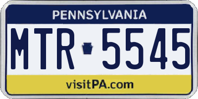 PA license plate MTR5545