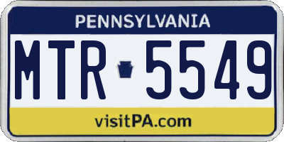 PA license plate MTR5549