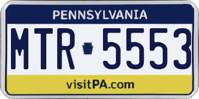 PA license plate MTR5553
