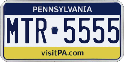 PA license plate MTR5555