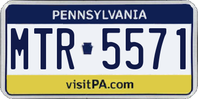 PA license plate MTR5571