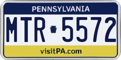 PA license plate MTR5572