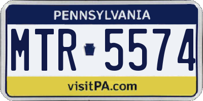 PA license plate MTR5574
