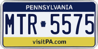 PA license plate MTR5575