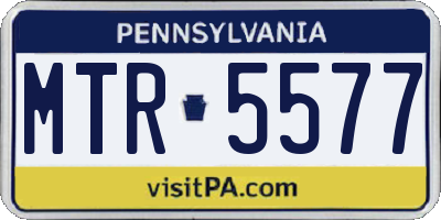 PA license plate MTR5577