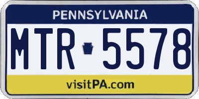 PA license plate MTR5578