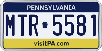 PA license plate MTR5581