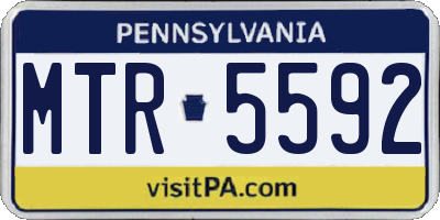PA license plate MTR5592
