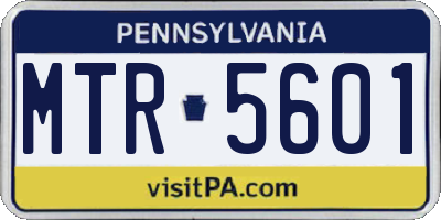 PA license plate MTR5601