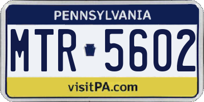 PA license plate MTR5602