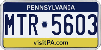 PA license plate MTR5603