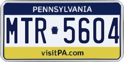 PA license plate MTR5604