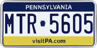 PA license plate MTR5605