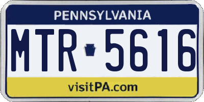 PA license plate MTR5616