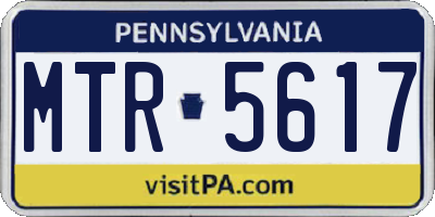 PA license plate MTR5617