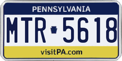 PA license plate MTR5618
