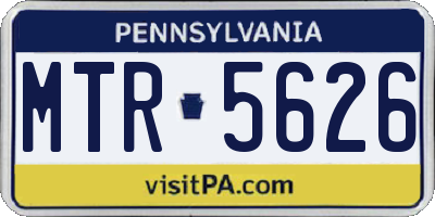 PA license plate MTR5626