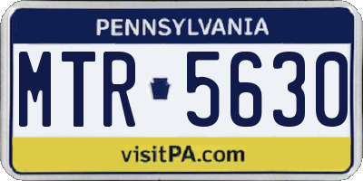 PA license plate MTR5630