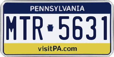 PA license plate MTR5631