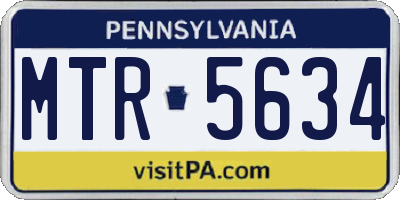 PA license plate MTR5634