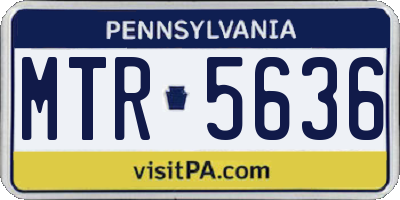 PA license plate MTR5636