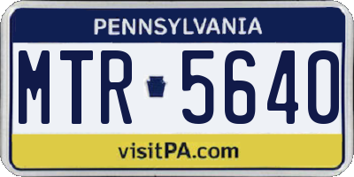 PA license plate MTR5640