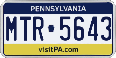 PA license plate MTR5643