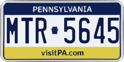 PA license plate MTR5645