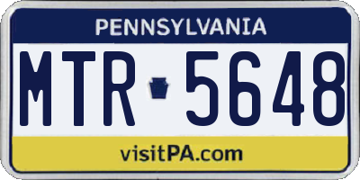 PA license plate MTR5648